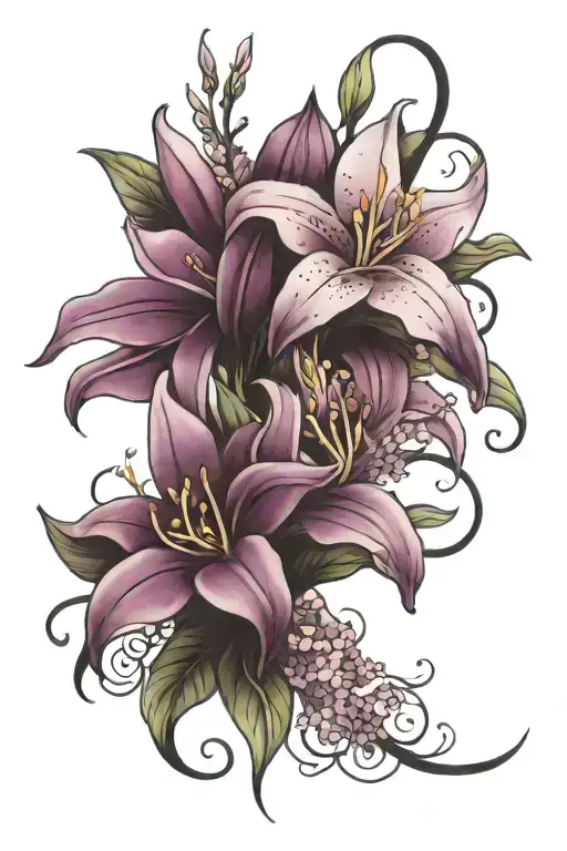Lilacs And Stargazer Lilys