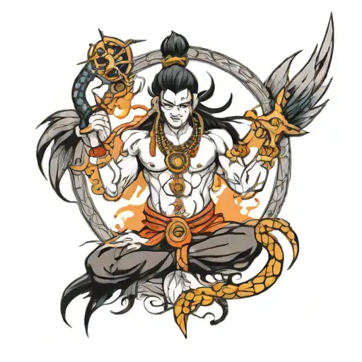 Anime Based Tatto Representing Mahadev
