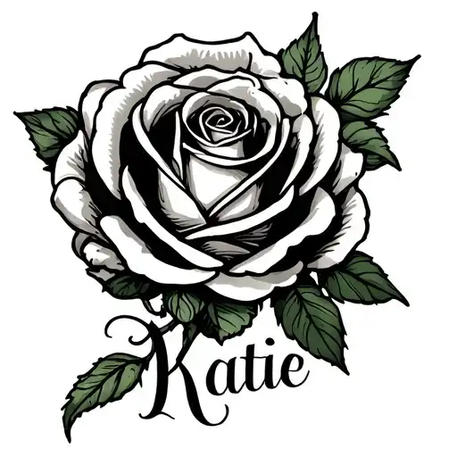 Rose With The Name Katie Inside It