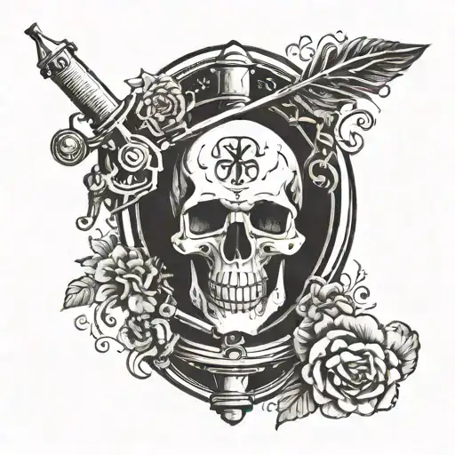 Simple Gravestone Over A Syringe Symbolizing The Client's