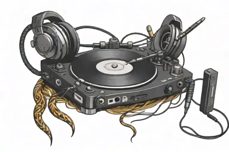 Dj Deck With Headphones