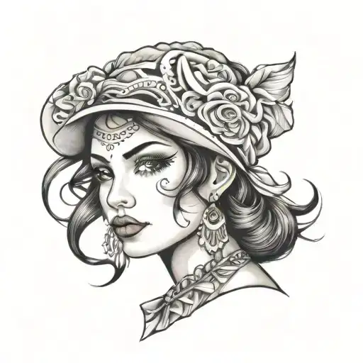Chicano Bandana Girl