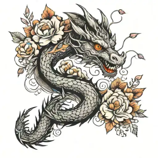 Dragon And Flowers
