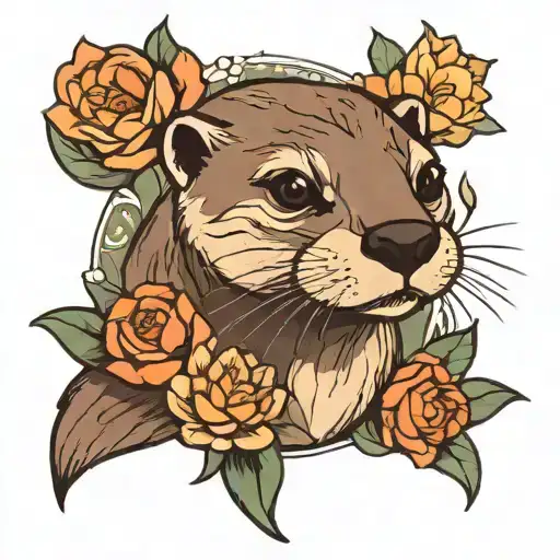 Otter And Flower