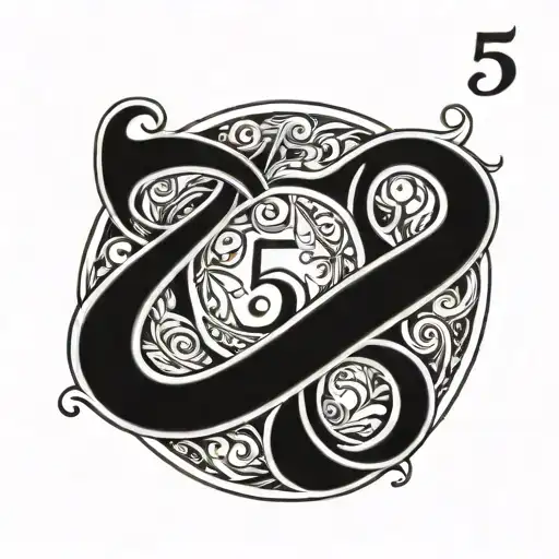 Number 5 And Infinity Symbol