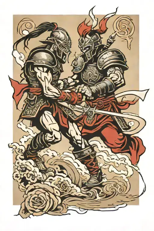 Two Warriors Fighting Each Other