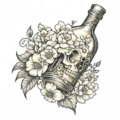 Bottle And Flowers