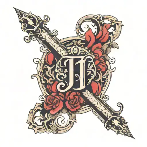 Chrsitian Tattoo With The Letters J And T