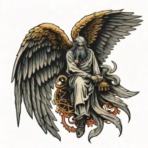 Bible End Times Angle No Face And Mighty Looks Strong And Has Many Wings