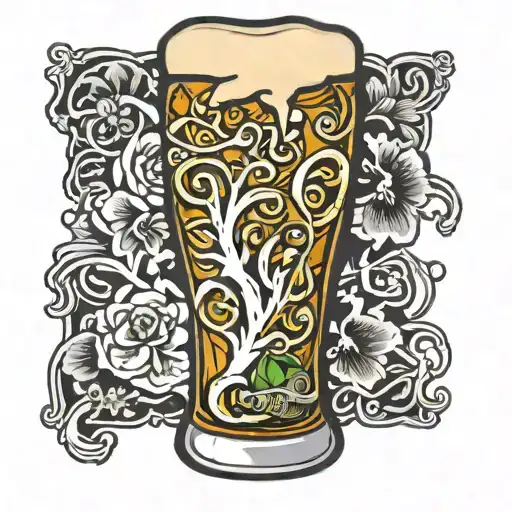 Irish Pint Glass With Foam Overflowing