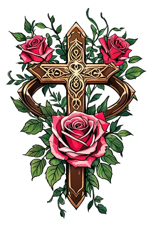 Cross And Roses