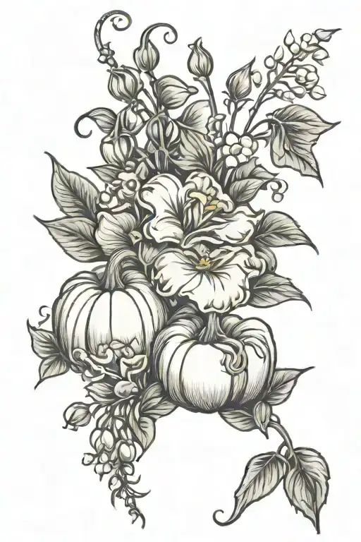 Sweet Pea Flowers And Pumpkins Together Representing My Girls