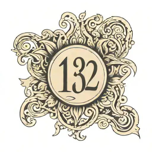 Fine Line Small Tattoo Of Numbers 1312 Horizontal Font