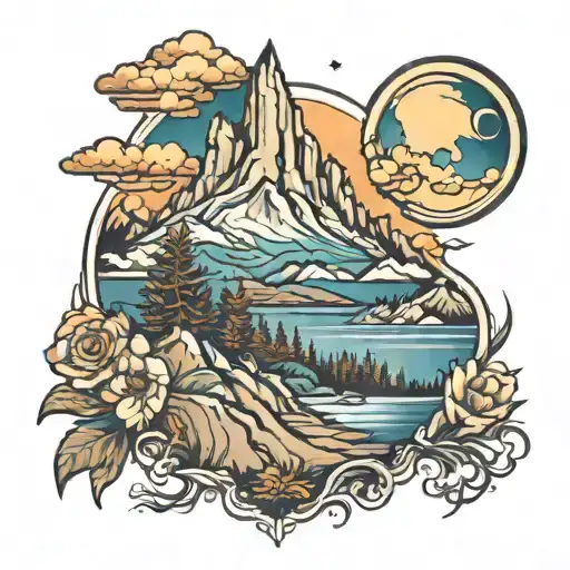 Bigsky Sky's Lone Moutain Tattoo Sleeve