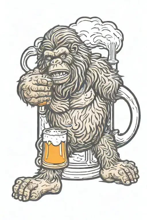 Bigfoot Drinking Beer Mug