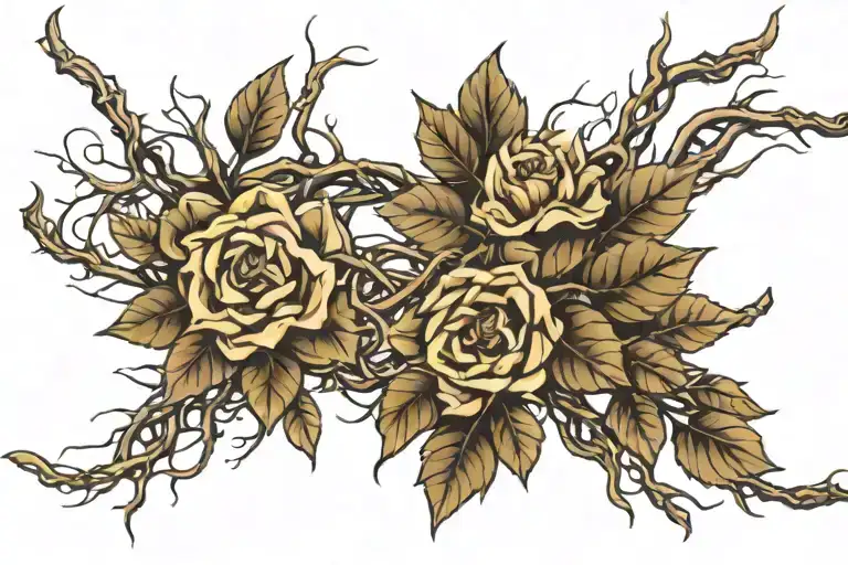 Thorny Twigs Interweaved With Leaft Twigs Wth No Flowers For An Armband