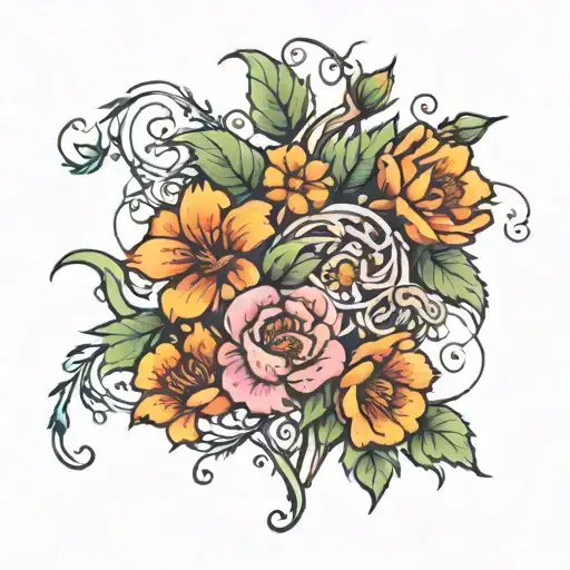 Flowers And Vines Growing
