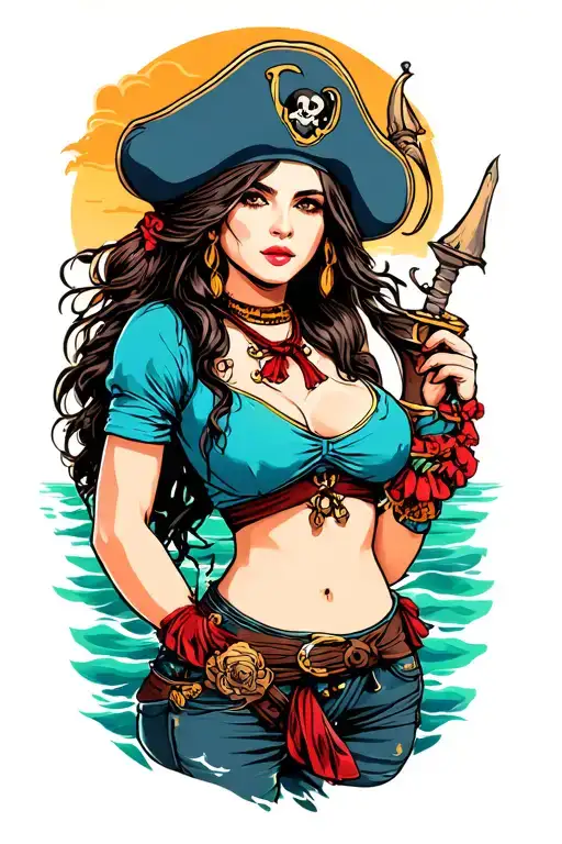 Female Pirate Sexy Standing Proudly
