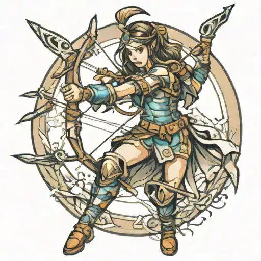 Archery Warrior Girl In Combat