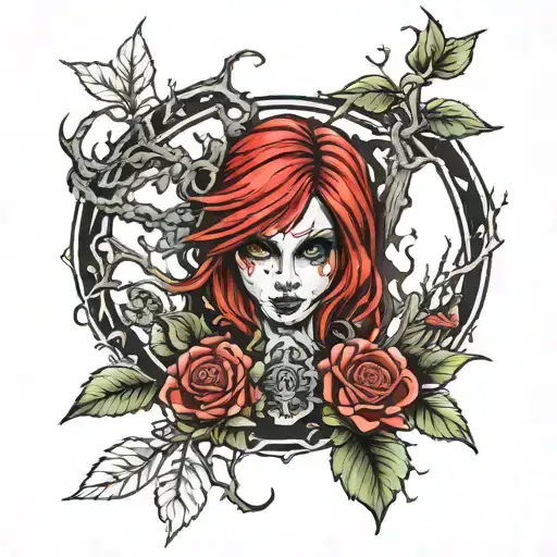 Garra Tattoo With Poison Tree And Sally From The Nightmare All On The Inner For Arm