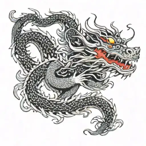 Japanese Dragon Entwined