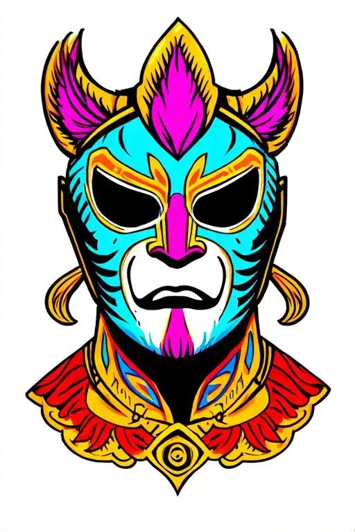 Luchador Wearing Bright Colors