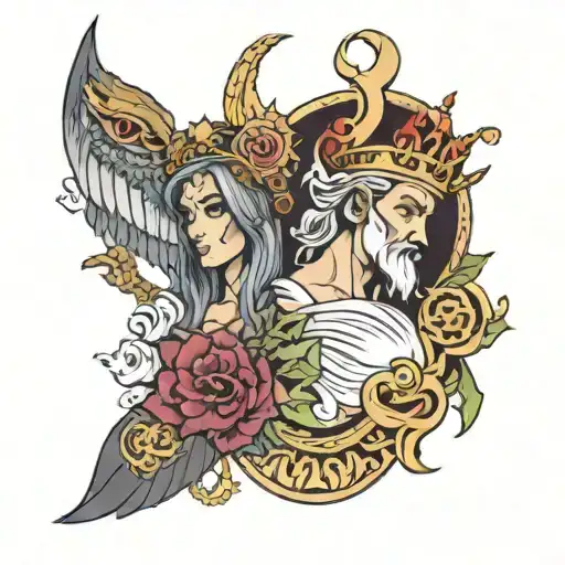 Multi Religion Mythology Gods Right Arm Sleeve