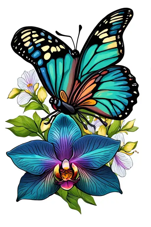 Orchid Wit Butterfly