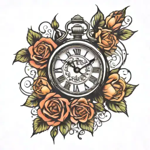 Roses And Clock