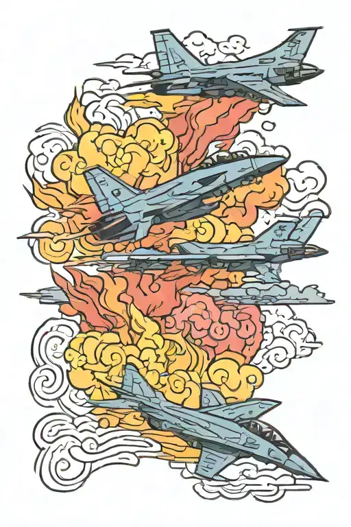 Air Force Jets Leaving Colorful Smoke