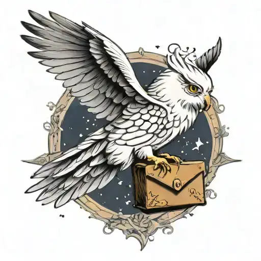 Hedwig Flying With Letter