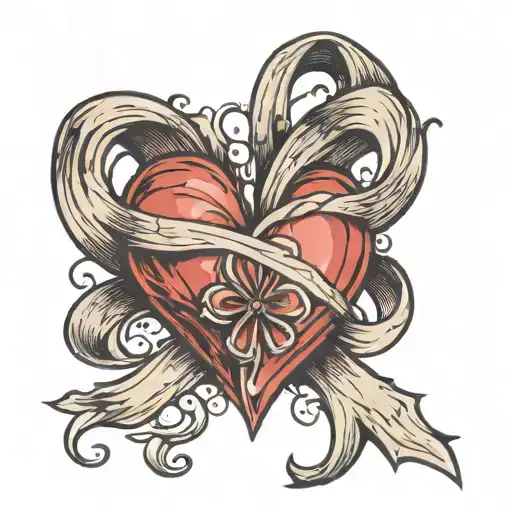 Broken Heart With Pediatric Stroke Ribbon