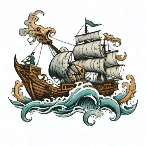 Kraken Attacking A Ship