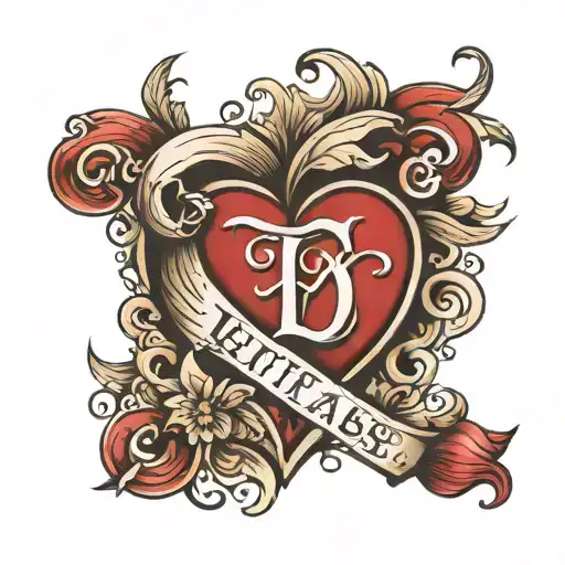Initals E D With A Heart