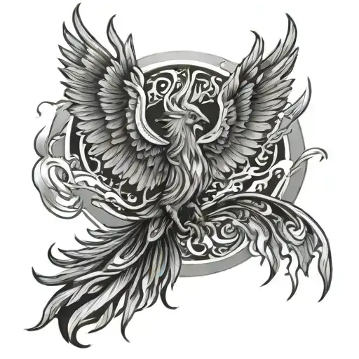 Phoenix Rising Out Of Its Ashes Symbolizing Overcoming