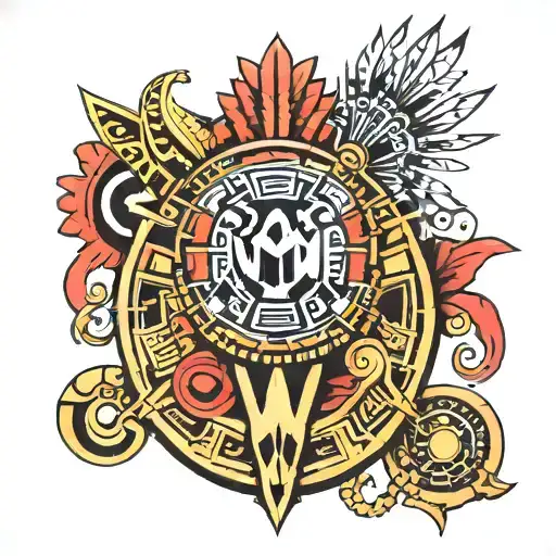 Aztec Tattoo That Means Warrior And Royalty With The Letter W In The Middle