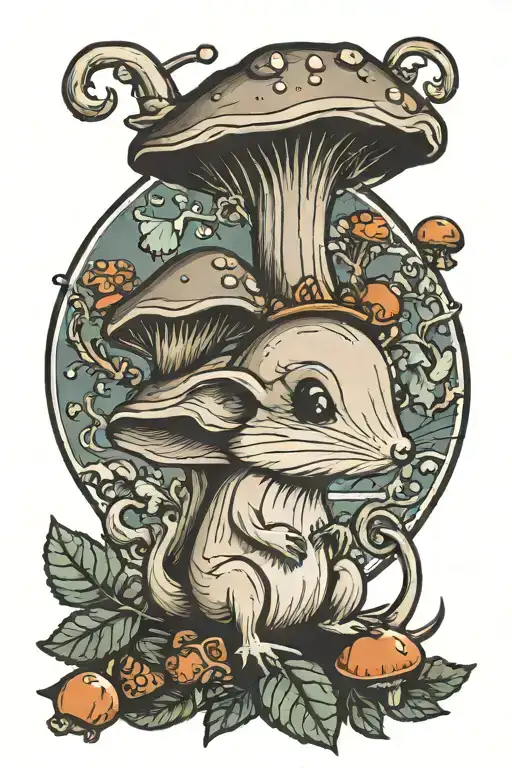 Mushroom Mouse With Acorns