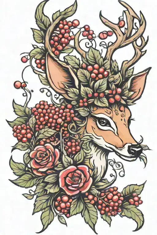Deer Fairy With Berries