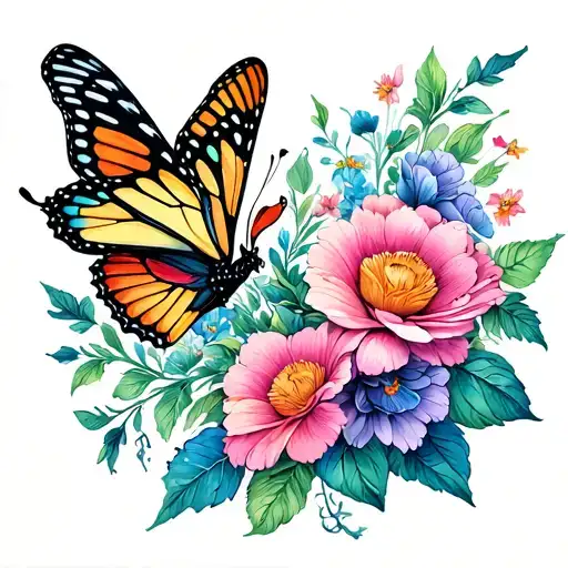 Butterflies And Flowers