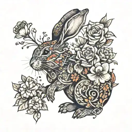 A Rabbit Made Of Flowers