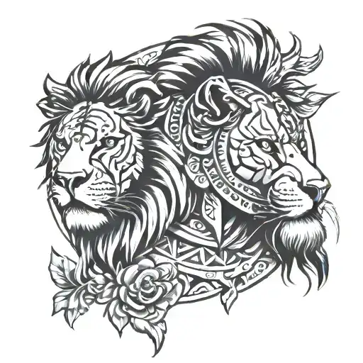 Gladiator And Lion Head