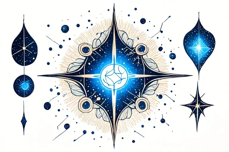 Constellation Including Dopamine Symbol Subtle Blue