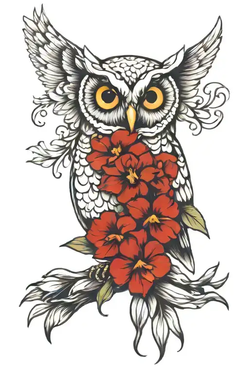 Vanilla Orchid With Owl