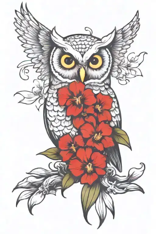 Vanilla Orchid With Owl