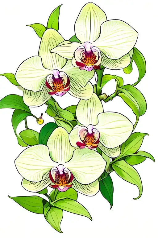 Green Colored Orchid Vine Wrapping Itself