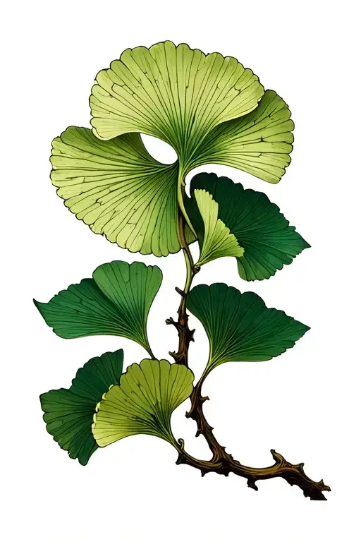 Ginkgo Leaves On Vine