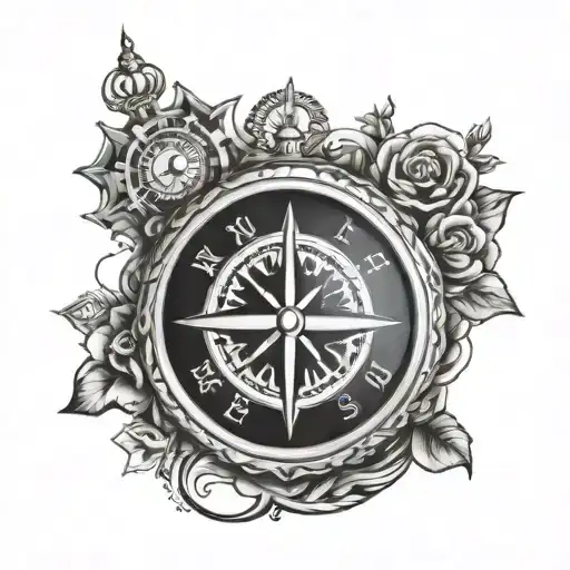 Compass And Clock Face