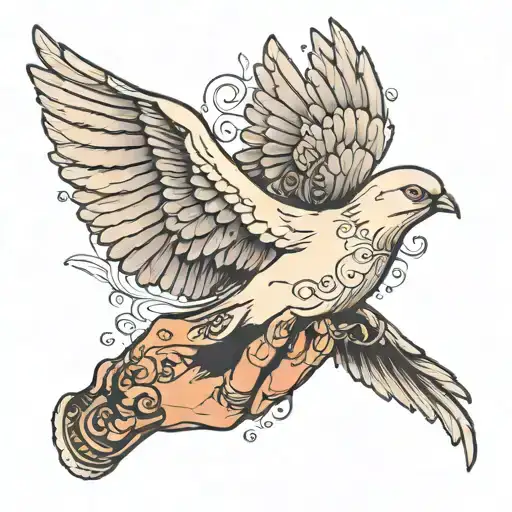 Hands Dove Carrying