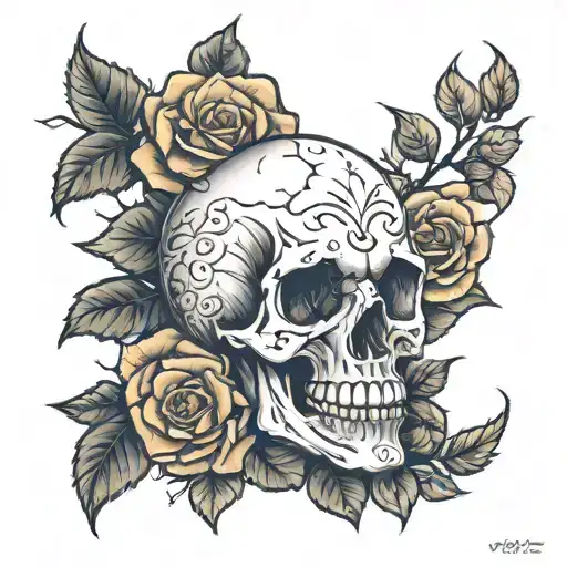 Skull And Roses Growing