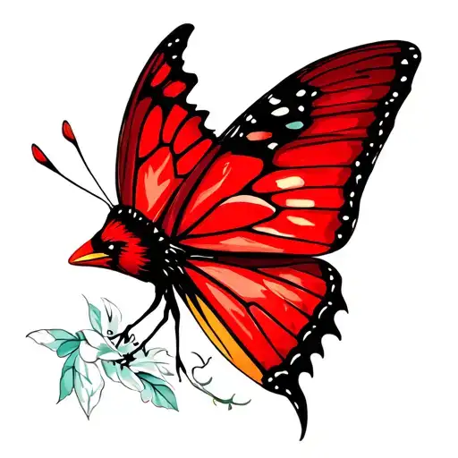 Cardinal Butterfly Wings Flying